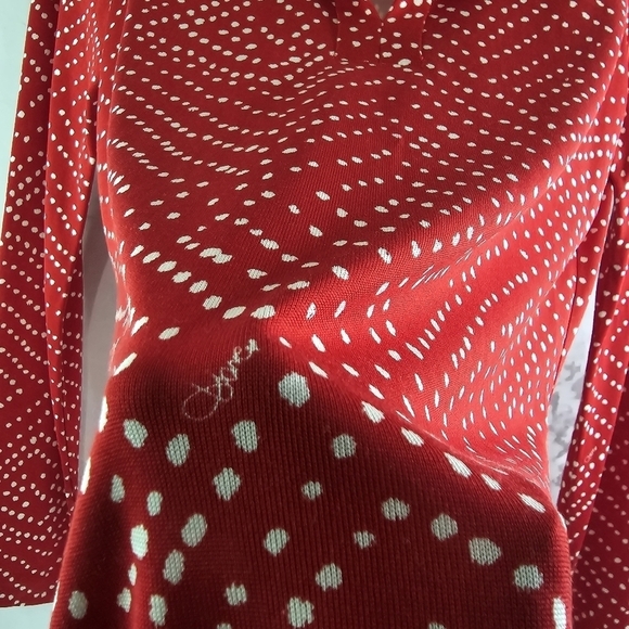 Diane Von Furstenberg Dress Womens Small 4 Red Mini Polka Dot V Neck Short - Picture 8 of 10